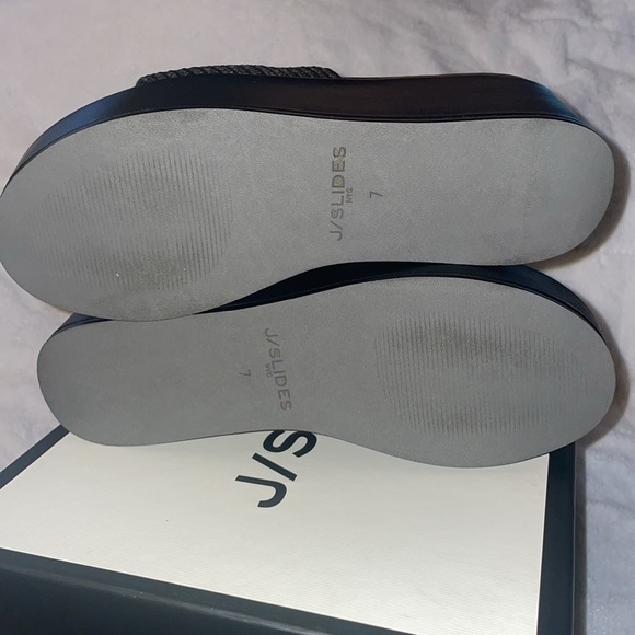 NWT J/SLIDES QUO Black Woven Wedge Sandal - Picture 14 of 15